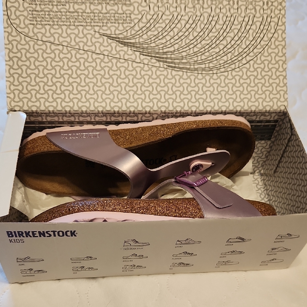 Birkenstock Metallic Lilac Sandals Size 39 New In Box - Picture 6 of 6